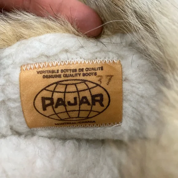 Y2K Fur Boots Pajar Canada Kim Red Fox Pony Hair Fur Winter Boots Size 37 - Picture 6 of 8